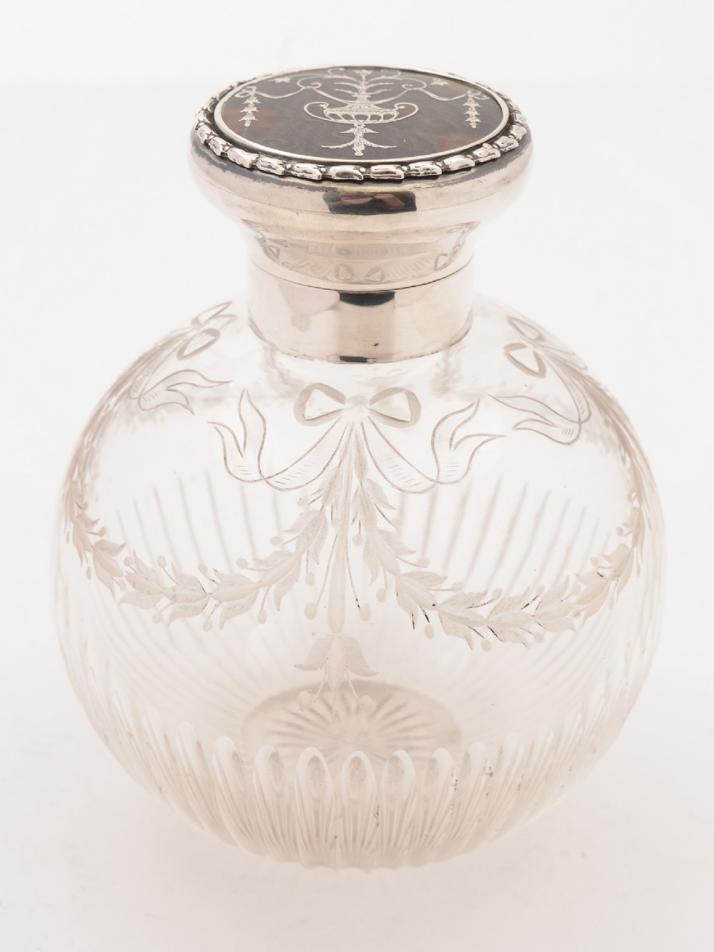 Tortoise Shell and Silver Topped Scent Bottle, London 1928