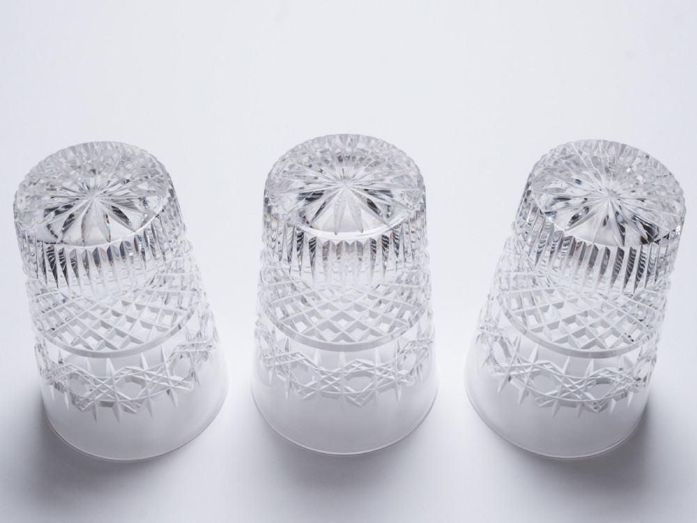 Set of 3 Edwardian Cut Glass Tumblers, Circa 1905 View II