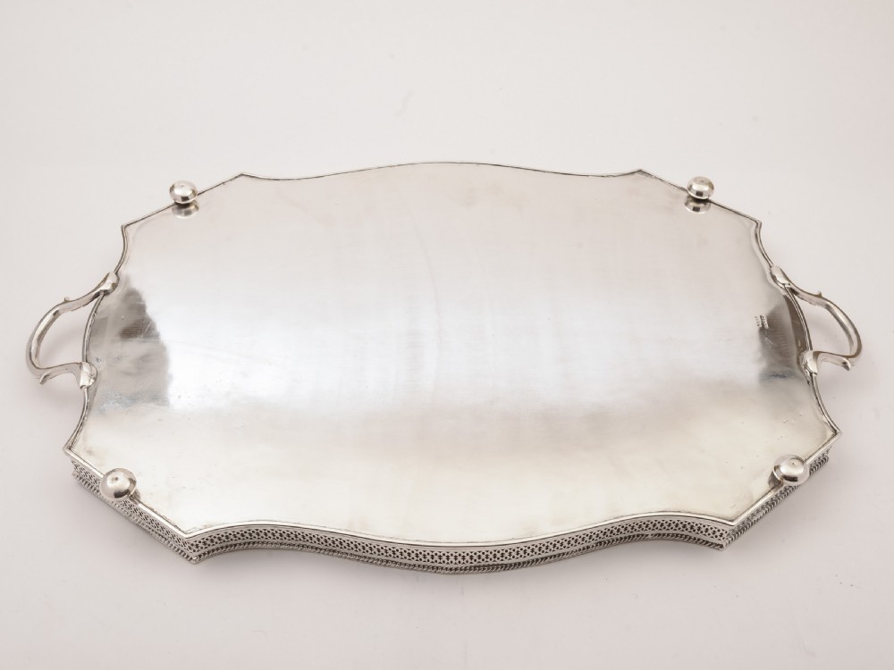 Large Victorian Silver Plated Gallery Tray, Circa 1890 View II