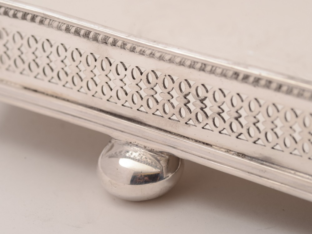 Large Victorian Silver Plated Gallery Tray, Circa 1890 View IV