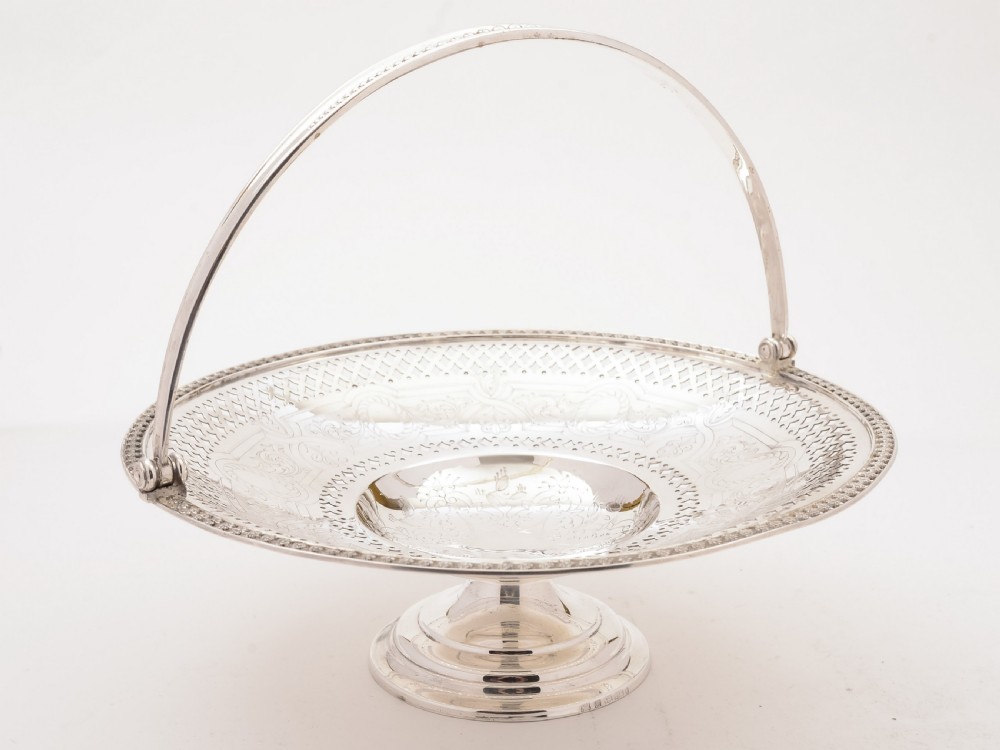 Victorian Elkington Silver Plated Cake Basket, 1884