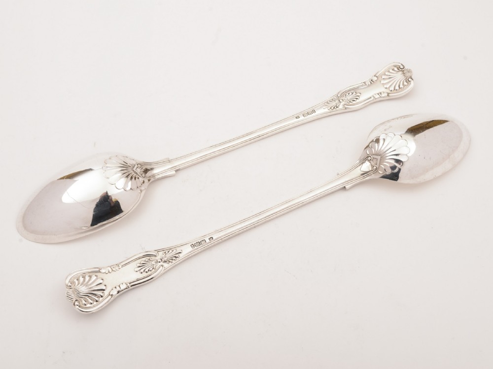 Pair of Silver Plated Kings Pattern Basting Spoons, Circa 1900 View II