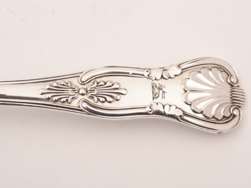 Pair of Silver Plated Kings Pattern Basting Spoons, Circa 1900 View IV