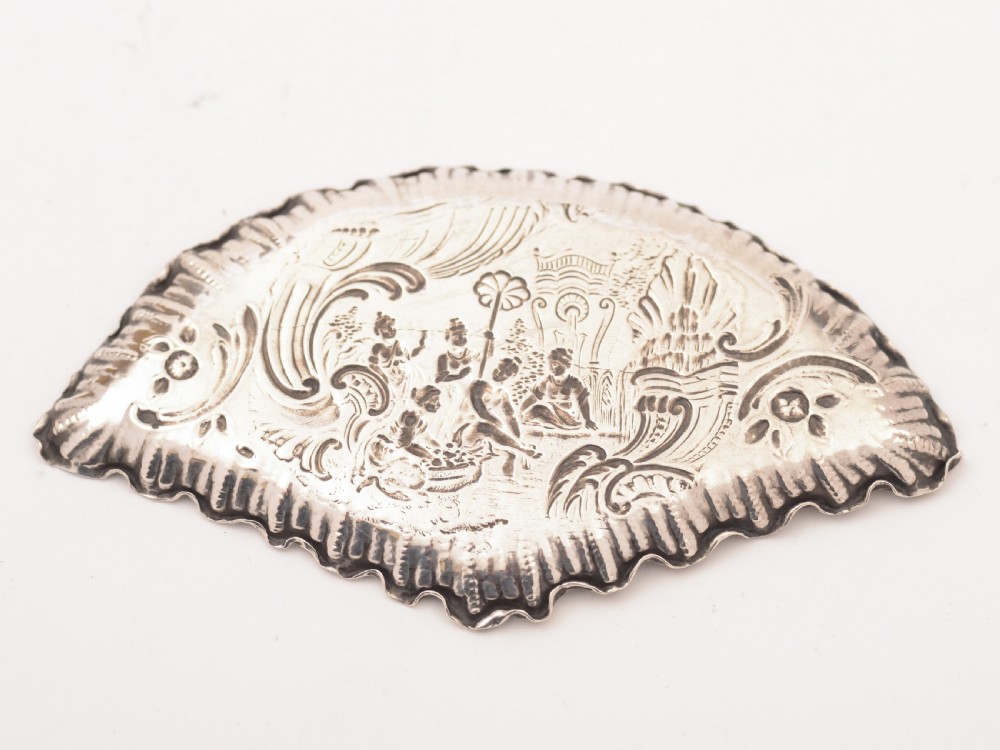 .800 Silver Fan Shaped Dish, Circa 1900 View II