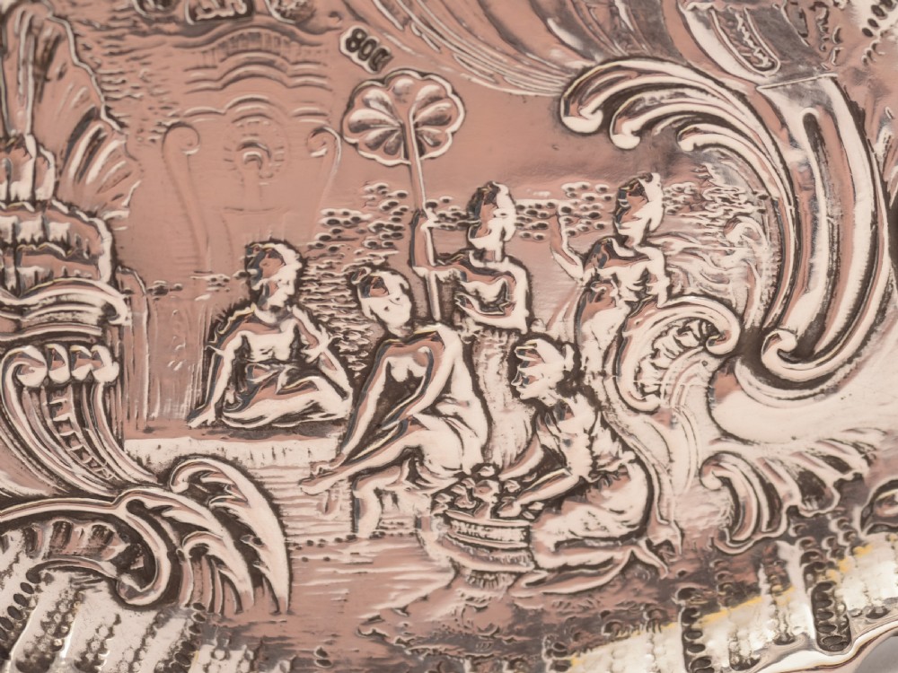 .800 Silver Fan Shaped Dish, Circa 1900 View III