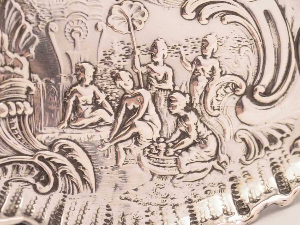 .800 Silver Fan Shaped Dish, Circa 1900 View IV