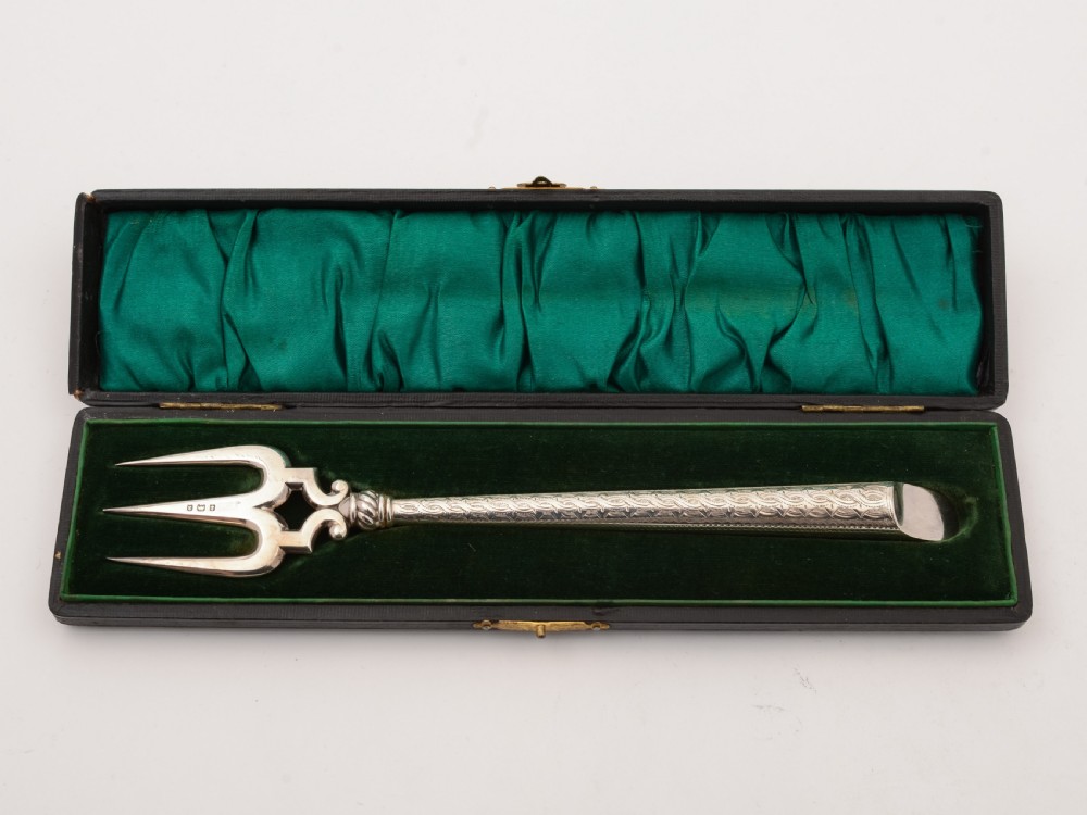 Cased Silver Bread Fork, Birmingham 1900