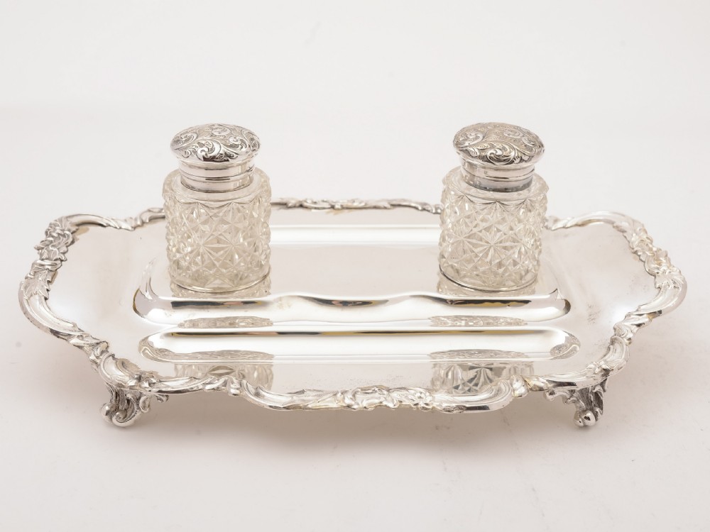 Edwardian Silver Plated Double Ink Stand, Circa 1905