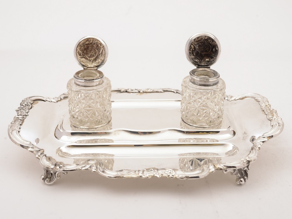 Edwardian Silver Plated Double Ink Stand, Circa 1905 View III