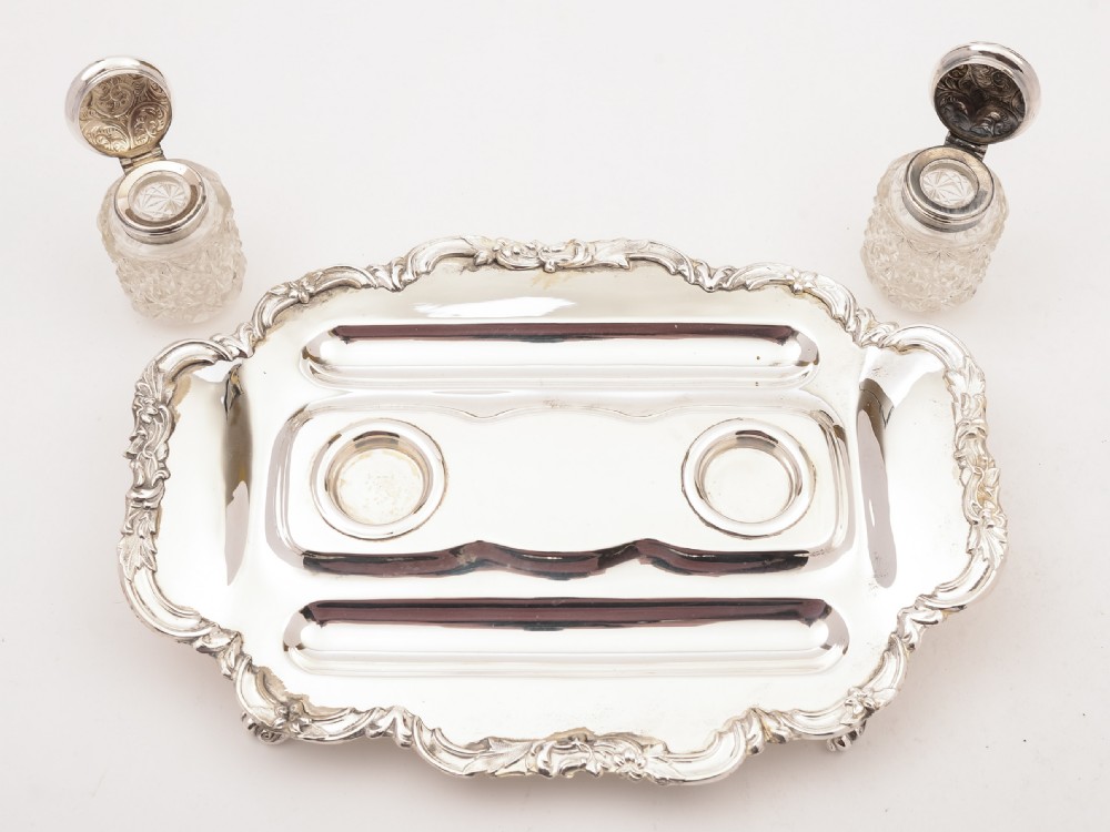 Edwardian Silver Plated Double Ink Stand, Circa 1905 View IV