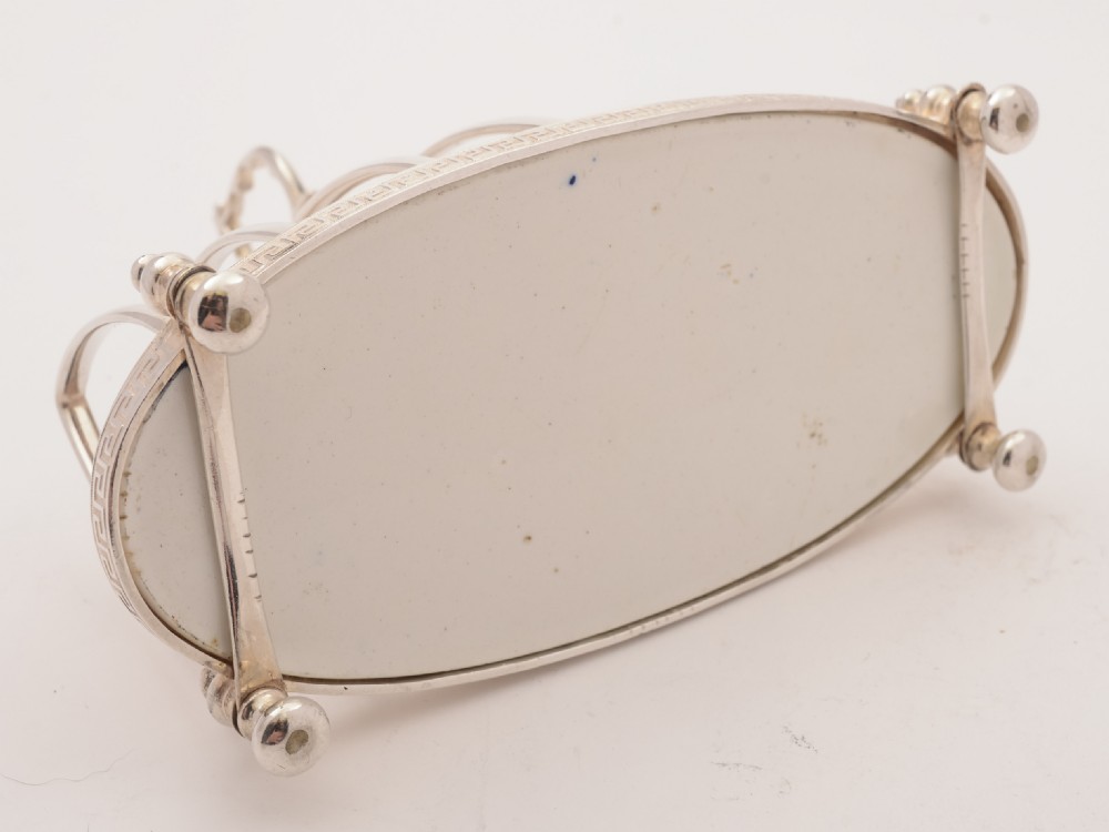 Victorian China and Silver Plated Toast Rack, Circa 1890 View III