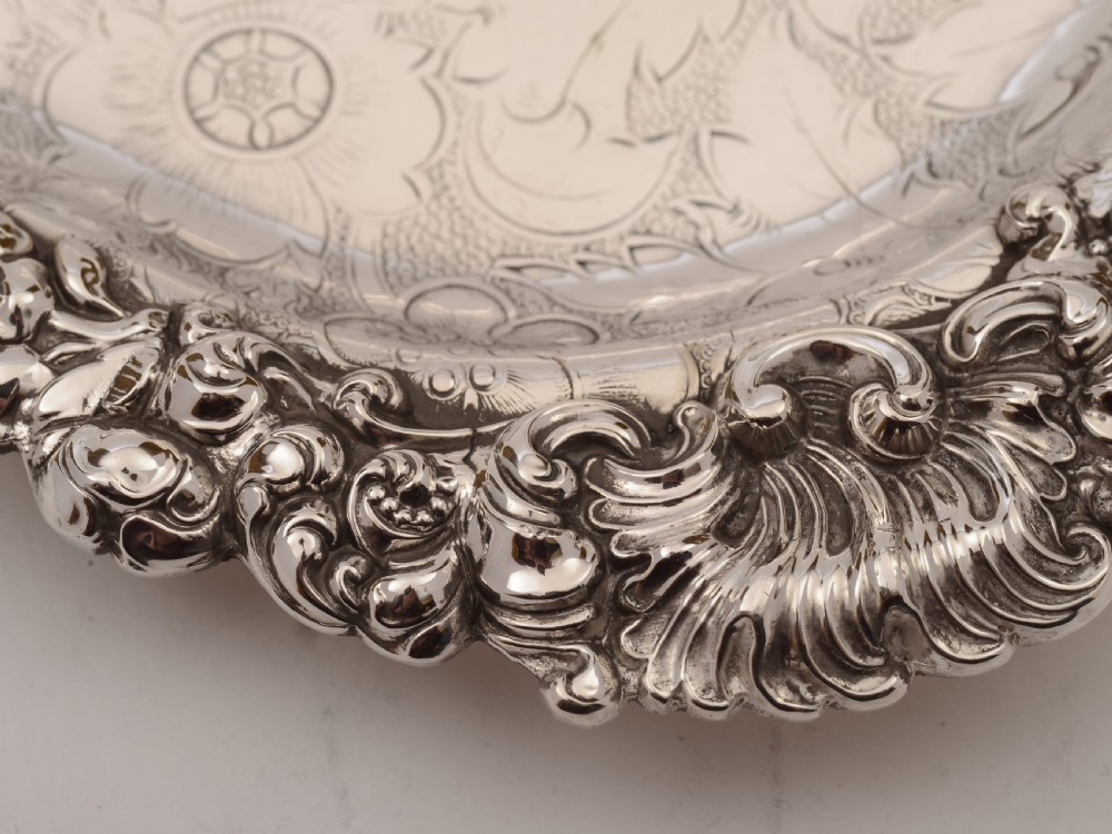 Silver Plated Oblong Serving Tray, Circa 1920 View IV