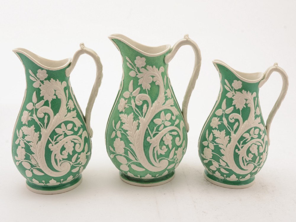 Victorian Set of 3 China Jugs, Circa 1890