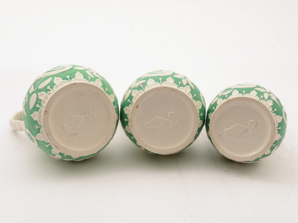 Victorian Set of 3 China Jugs, Circa 1890 View V