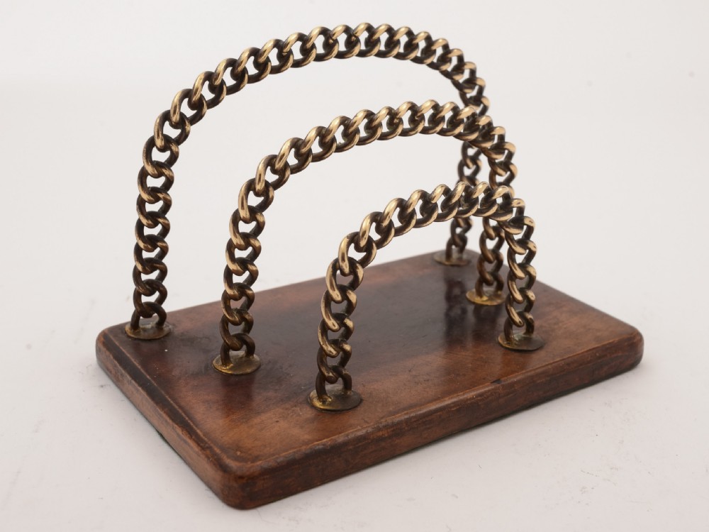 Victorian Brass Chain Letter Rack, Circa 1890 View II