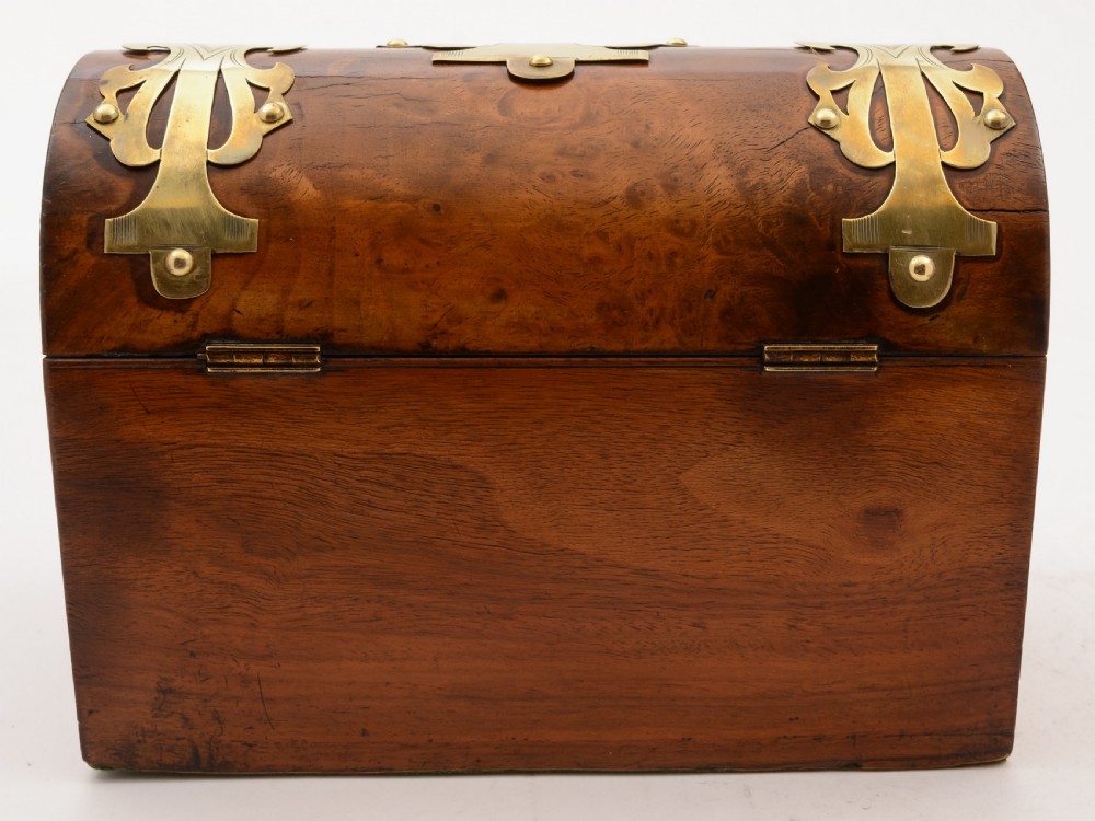 Victorian Walnut and Brass Tea Caddy, Circa 1890 View VII