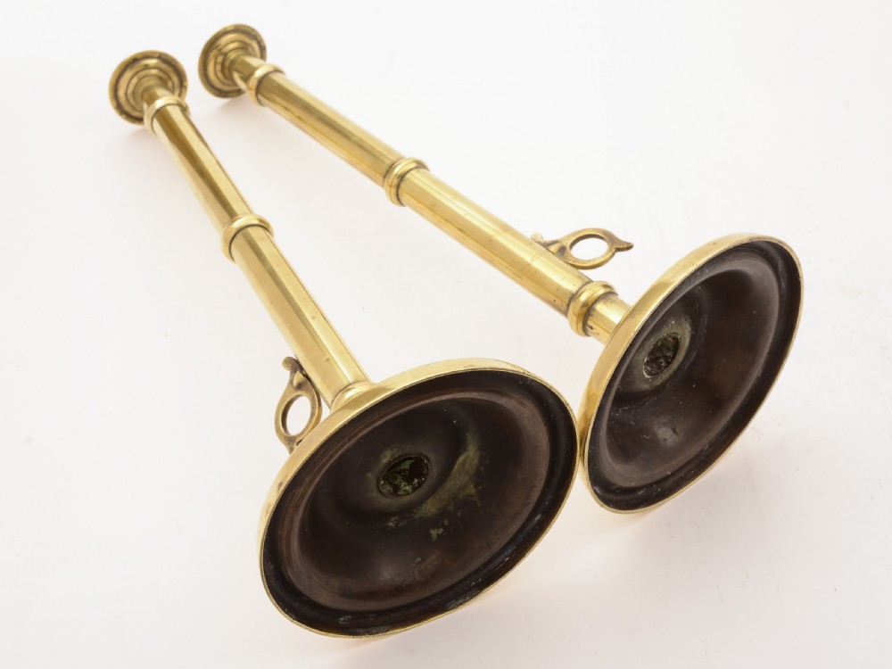 Pair of Arts & Crafts Brass Candlesticks, Circa 1900 View IV
