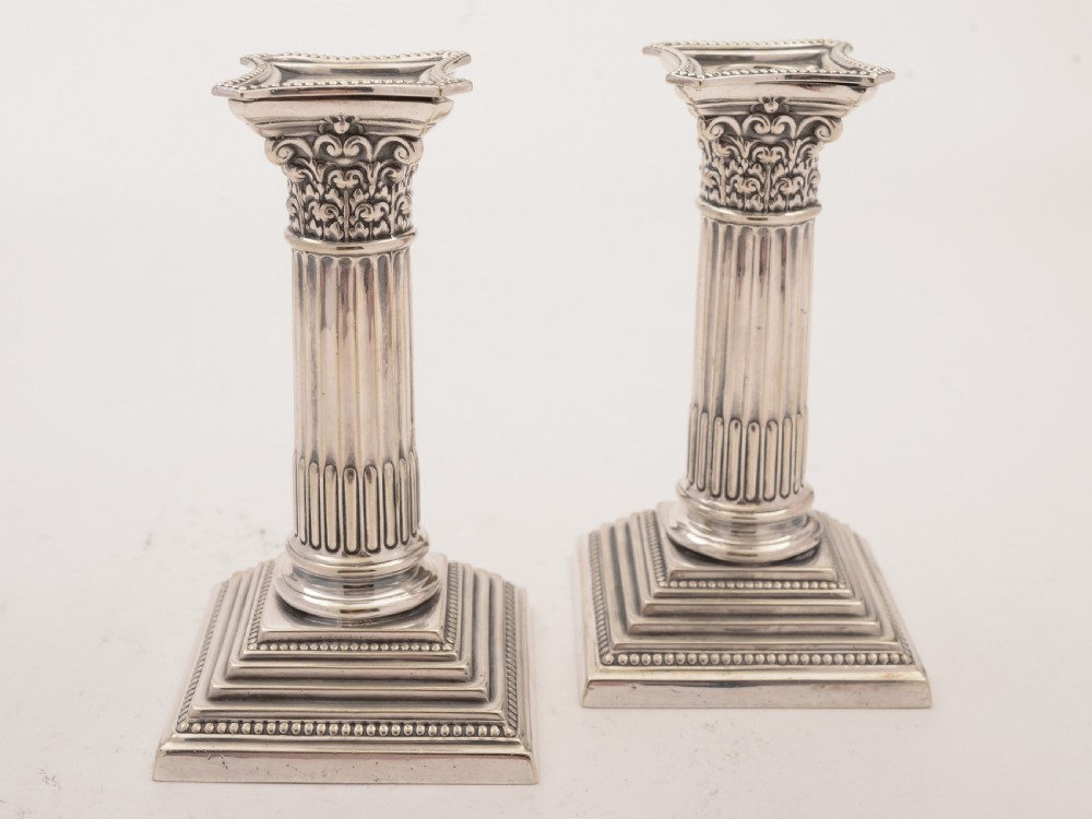 Pair of Edwardian Silver Plated Candlesticks, Circa 1905