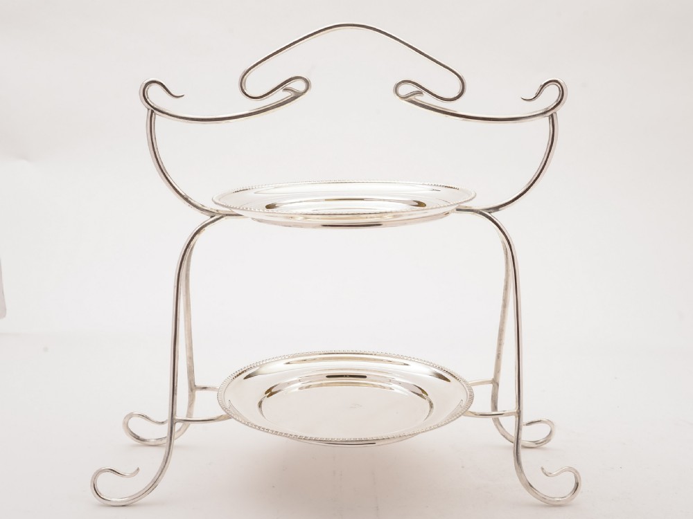 Art Nouveau Silver Plated Cake Stand, Circa 1900
