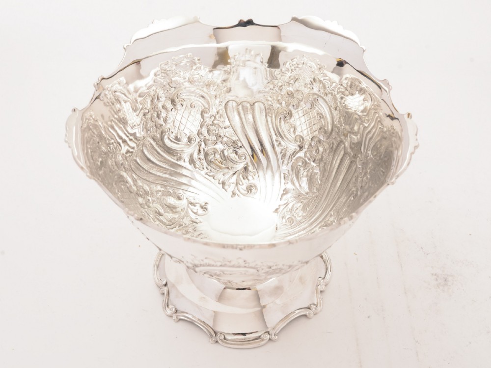 Edwardian Embossed Silver Plated Bowl, Circa 1905 View II