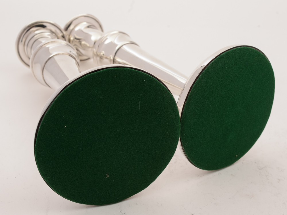 Pair of Art Deco Silver Plated Candlesticks, Circa 1930 View III