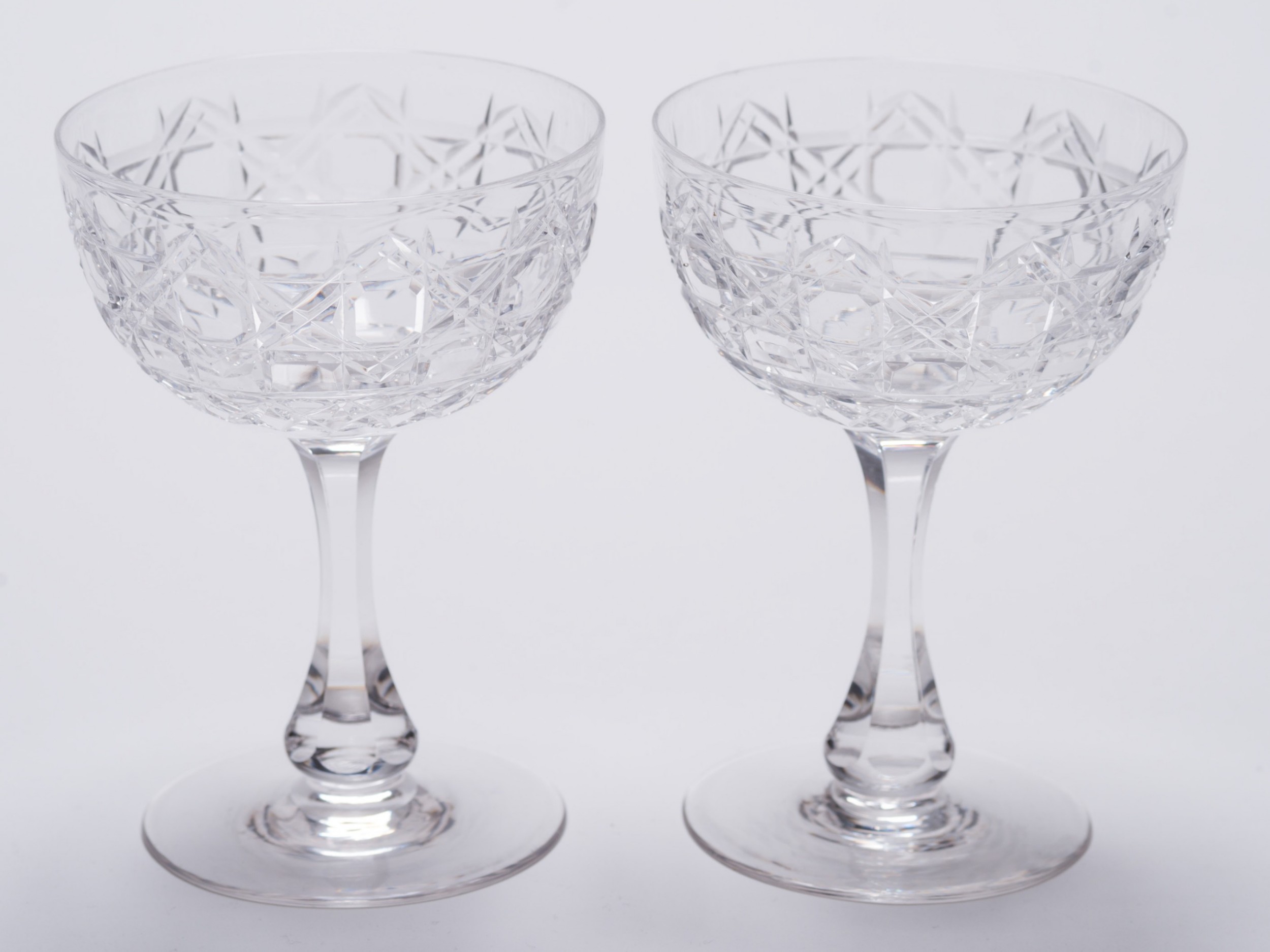 Pair of Cut Glass Edwardian Champagnes, Circa 1905
