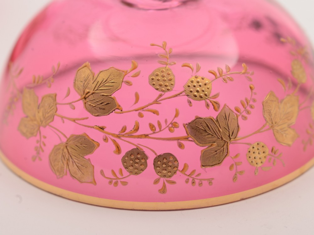 Cranberry Glass Cream and Sugar Set, Circa 1905 View III