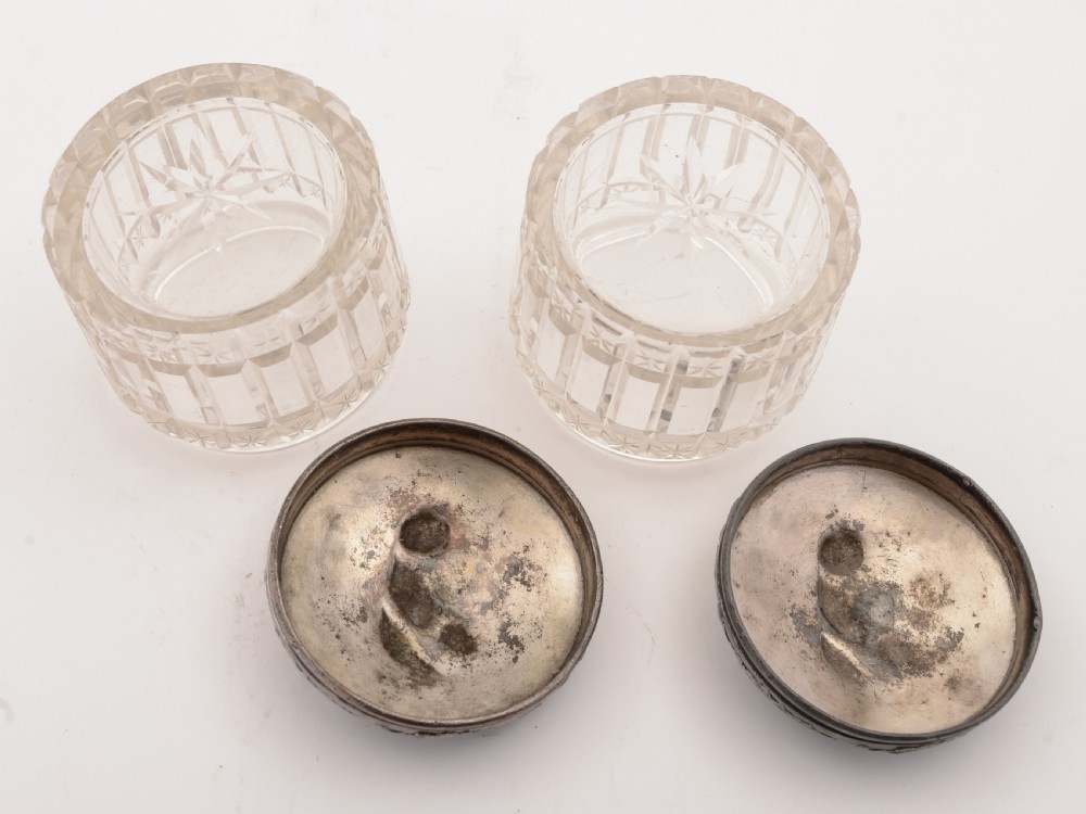Pair of German WMF Pewter Topped Jars, Circa 1900 View IV
