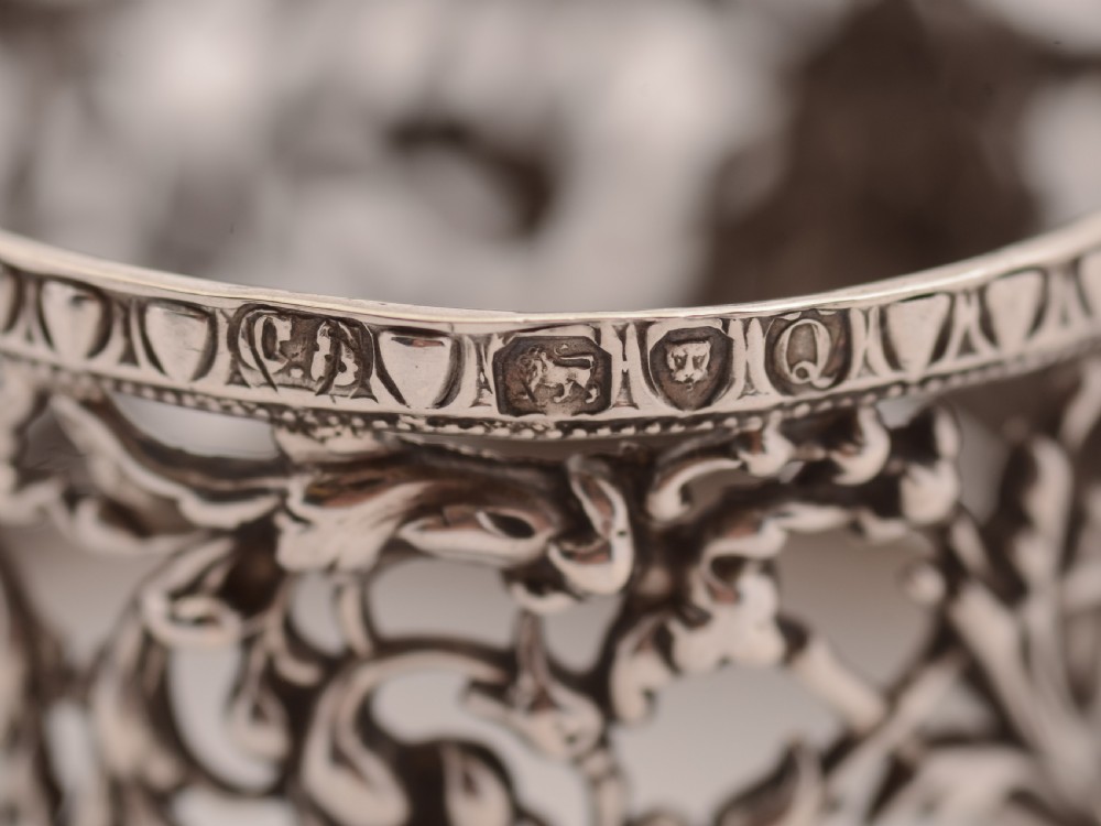 Pair of Cased Victorian Silver Napkin Rings, London 1891 View III