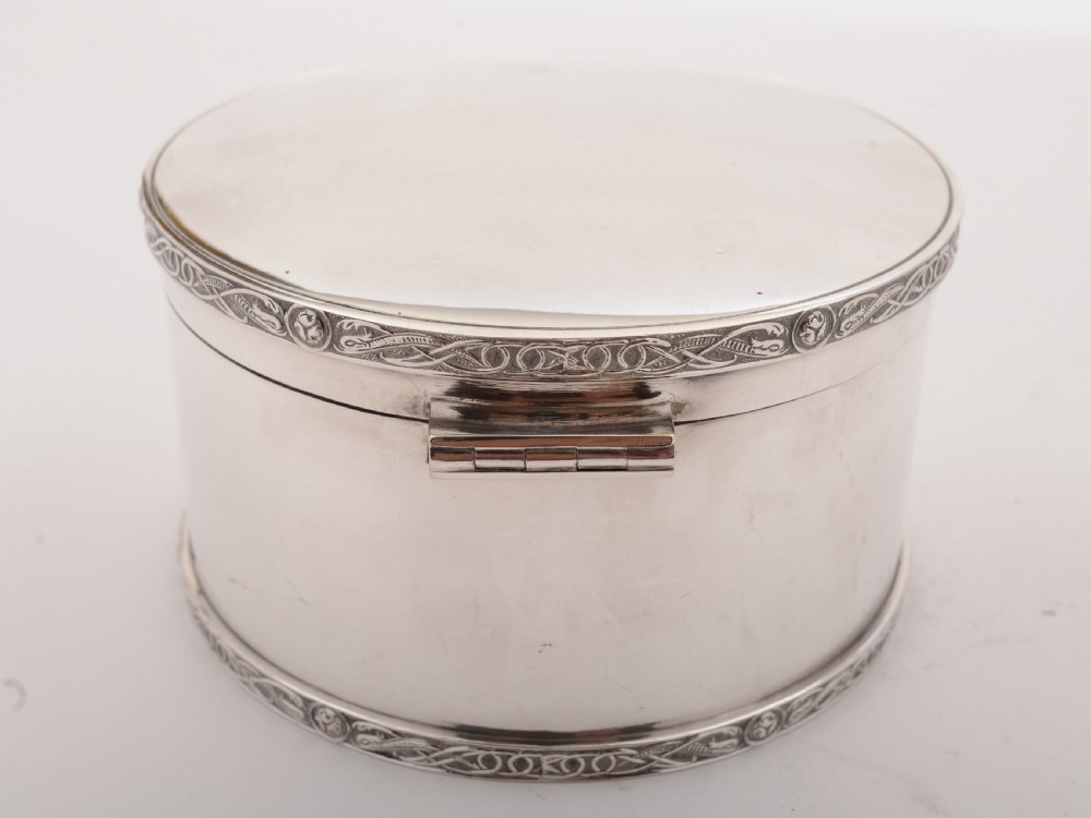 Art Deco Silver Plated Biscuit Box, Circa 1930 View IV