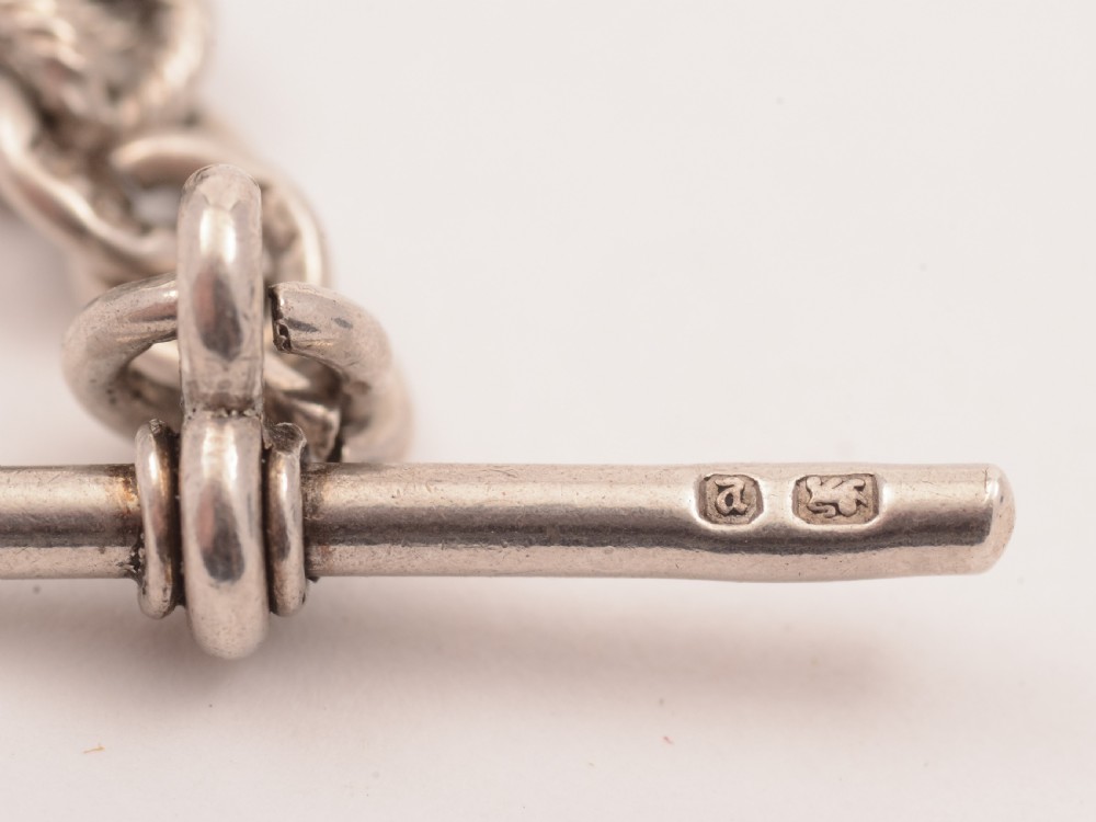 Victorian Silver Watch Chain, Sheffield 1893 View III