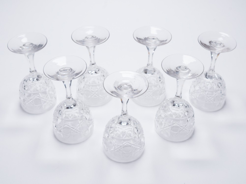 Set of 7 Edwardian Dessert Glasses, Circa 1905 View II