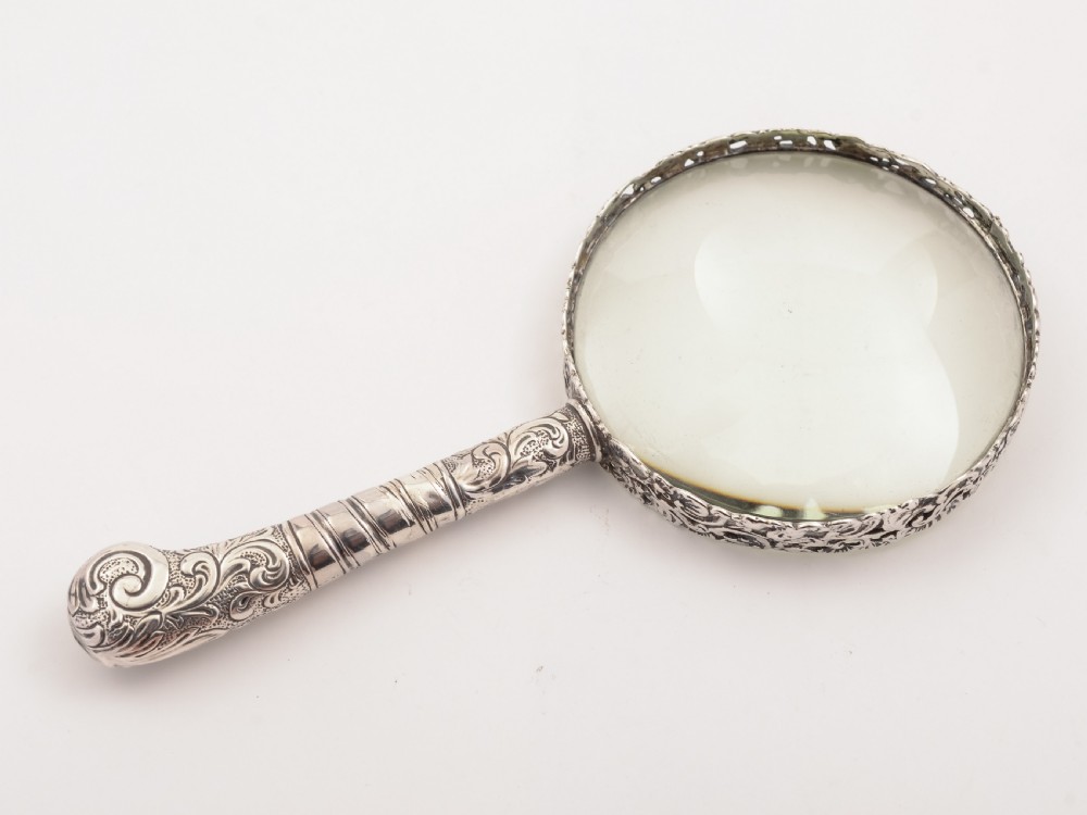 Victorian Silver Handled Magnifying Glass, London 1886