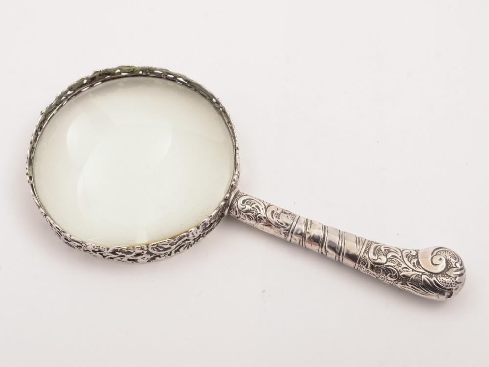 Victorian Silver Handled Magnifying Glass, London 1886 View II