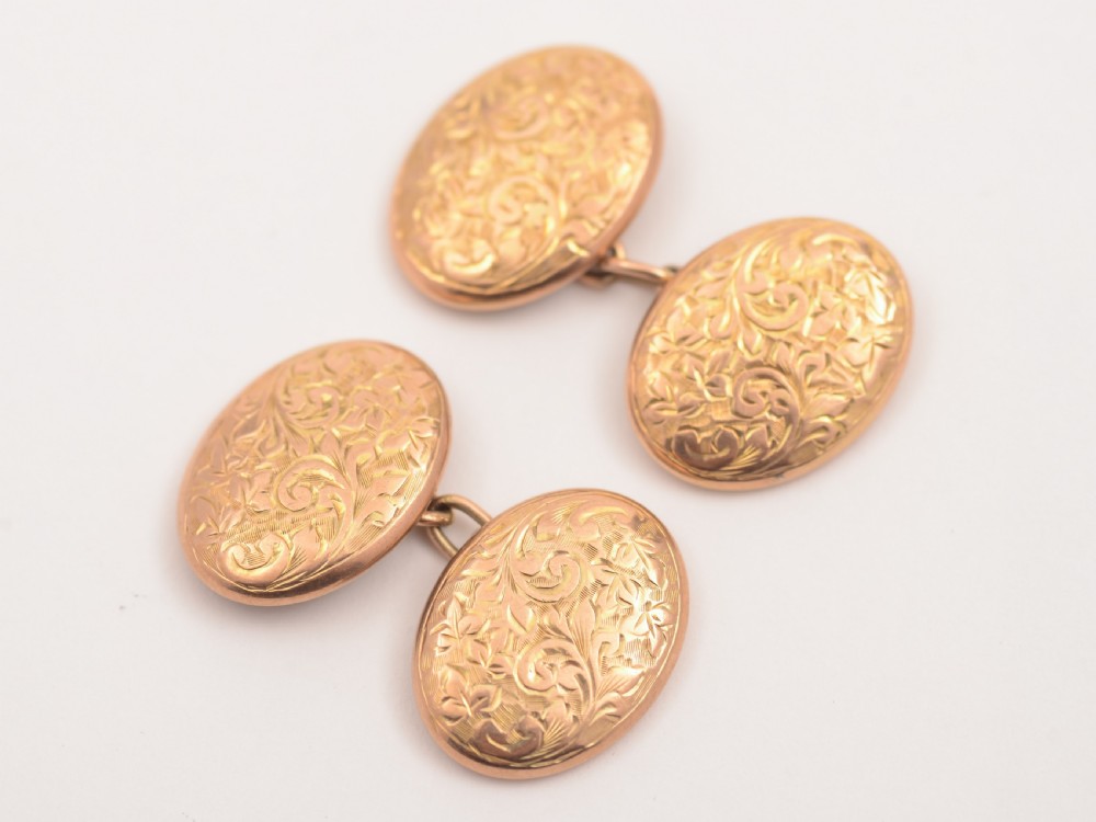 Pair of Edwardian 9kt Gold Cuff-links, Circa 1905