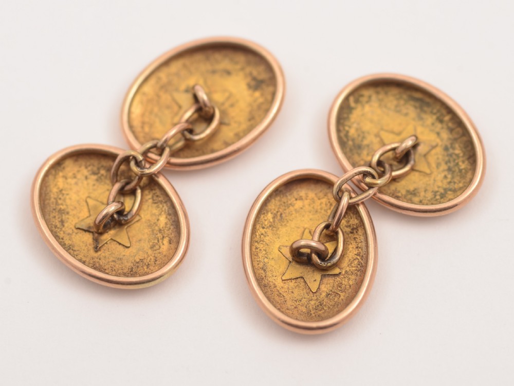 Pair of Edwardian 9kt Gold Cuff-links, Circa 1905 View II