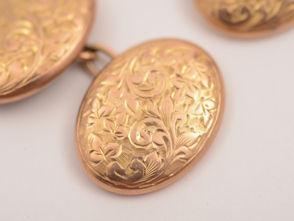 Pair of Edwardian 9kt Gold Cuff-links, Circa 1905 View III
