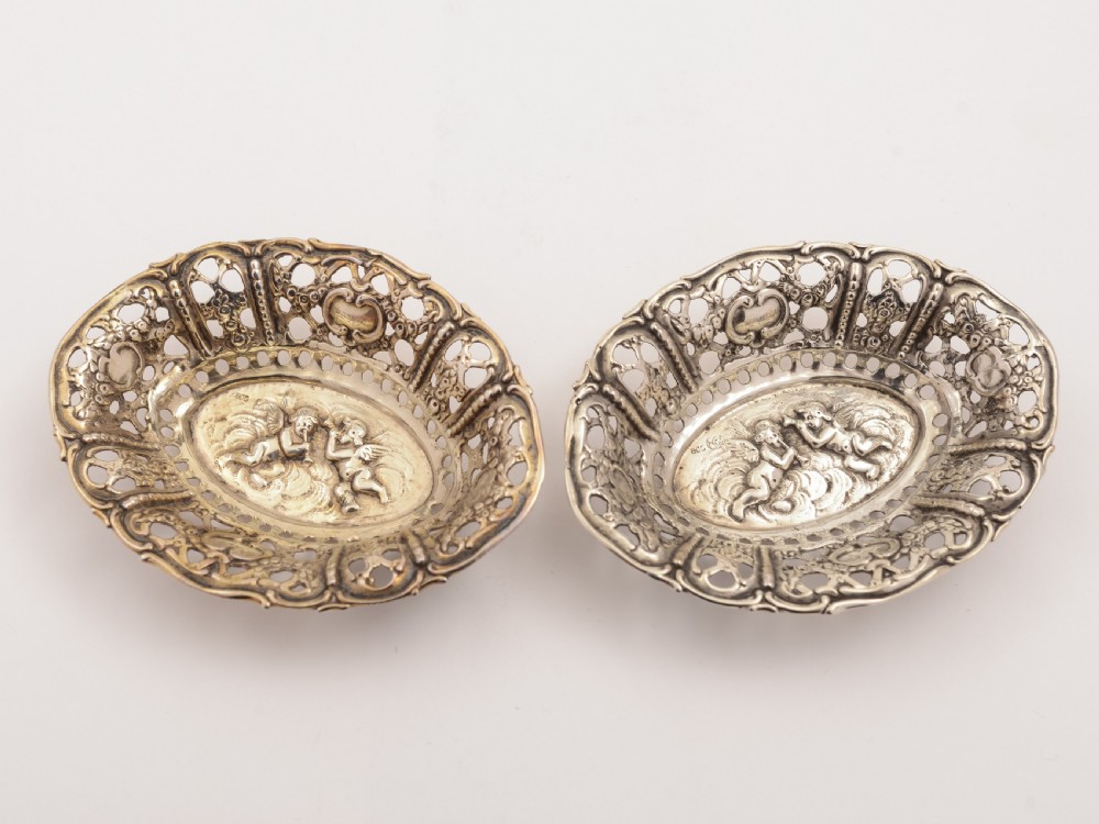 Pair of .800 Silver Bon Bon Dishes, Circa 1900