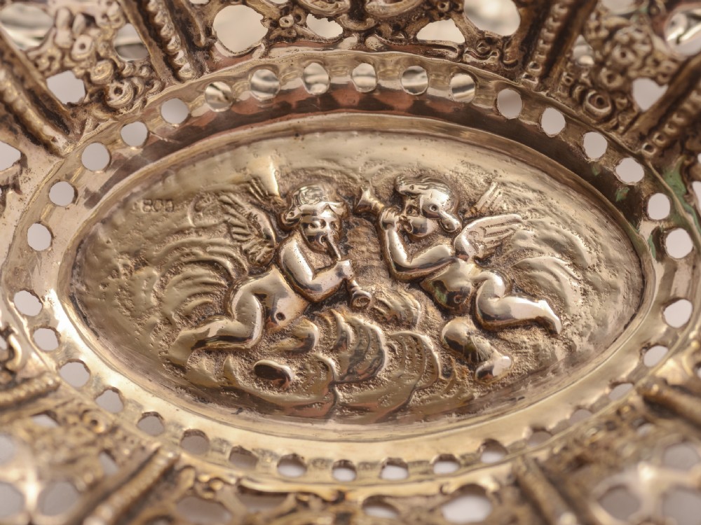 Pair of .800 Silver Bon Bon Dishes, Circa 1900 View IV