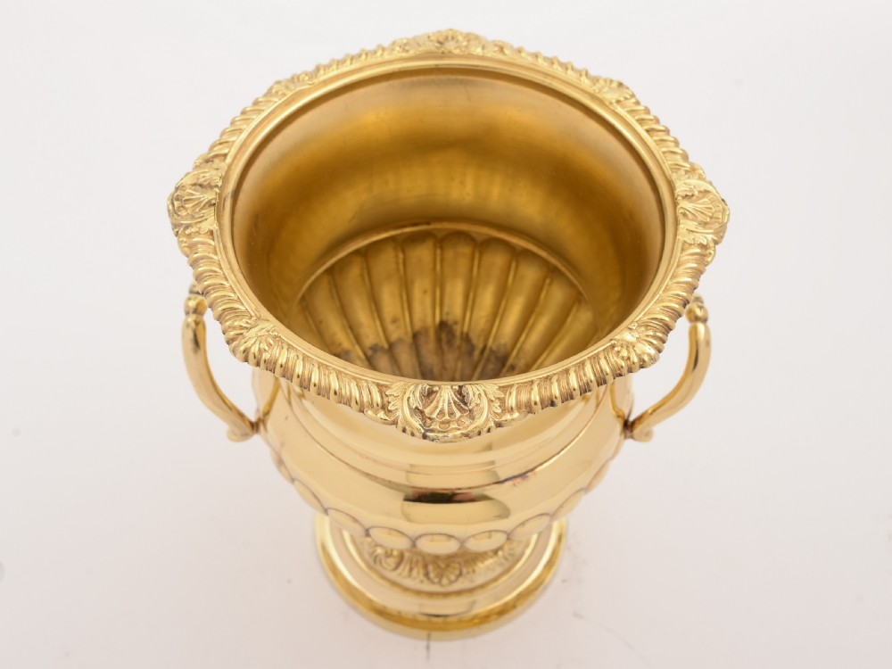 Edwardian Gold-Plated Champagne Ice Bucket, Circa 1905 View IV