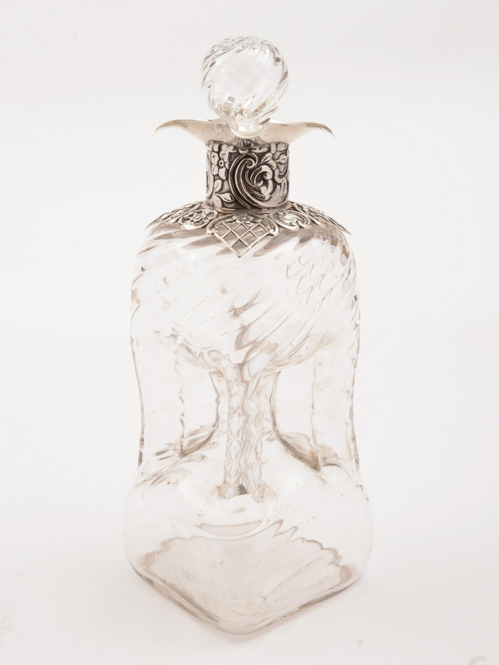Victorian Silver Topped Glug Glug Decanter, London 1895 View II