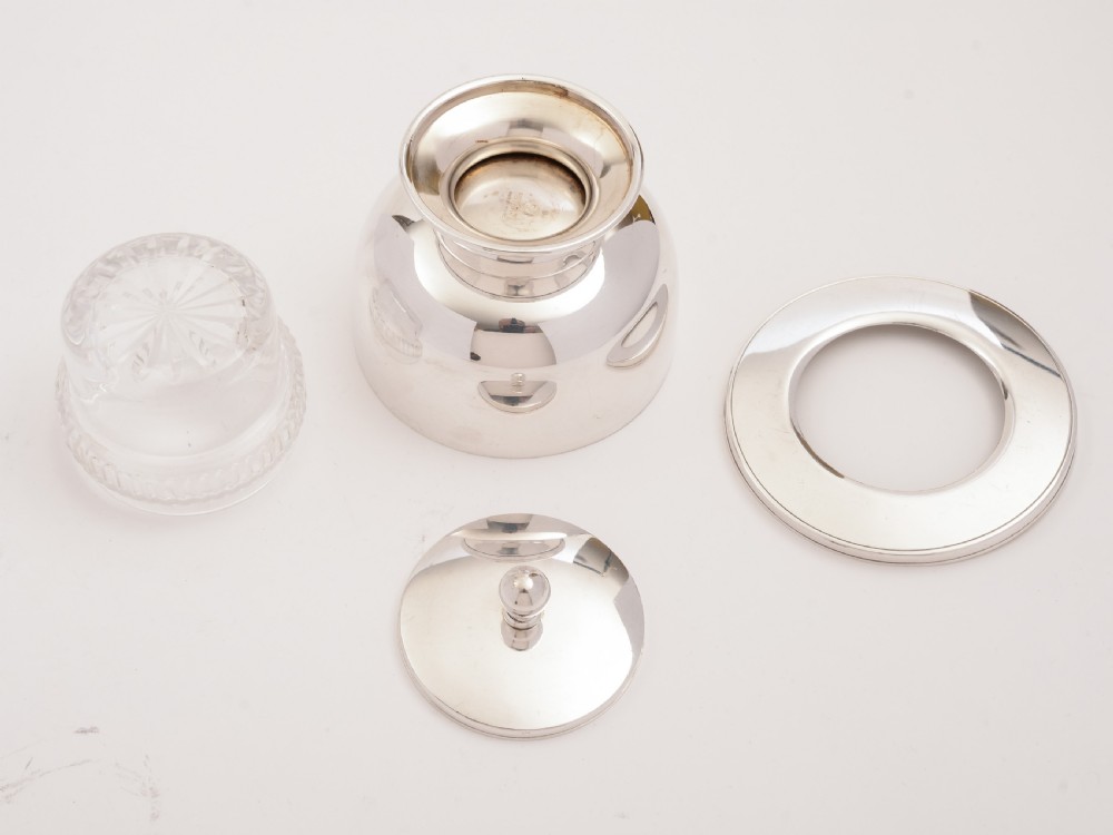 Art Deco Silver Plated Caviar Dish, Circa 1930 View III
