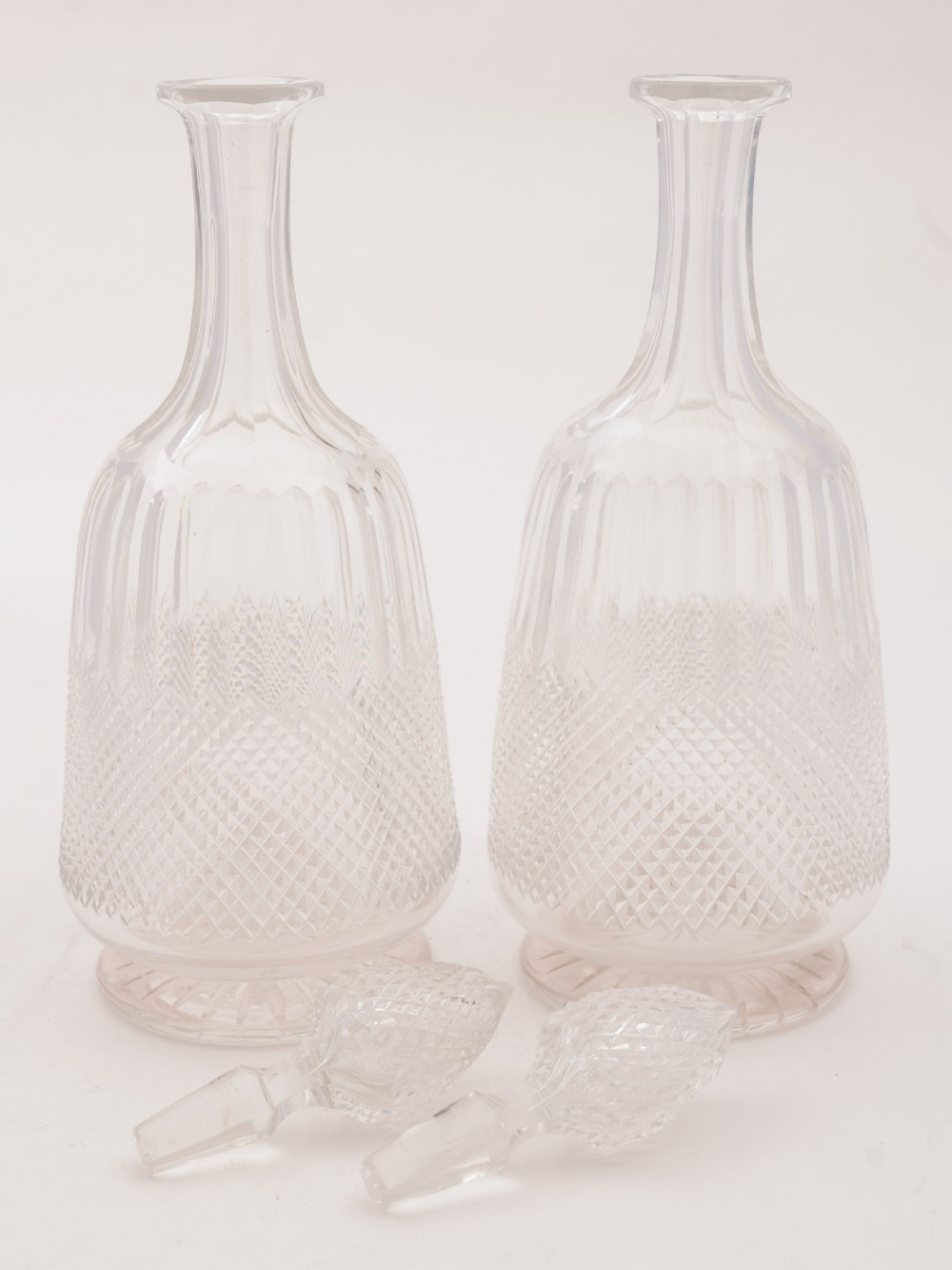 Pair of Edwardian Cut Glass Decanters, Circa 1905 View II