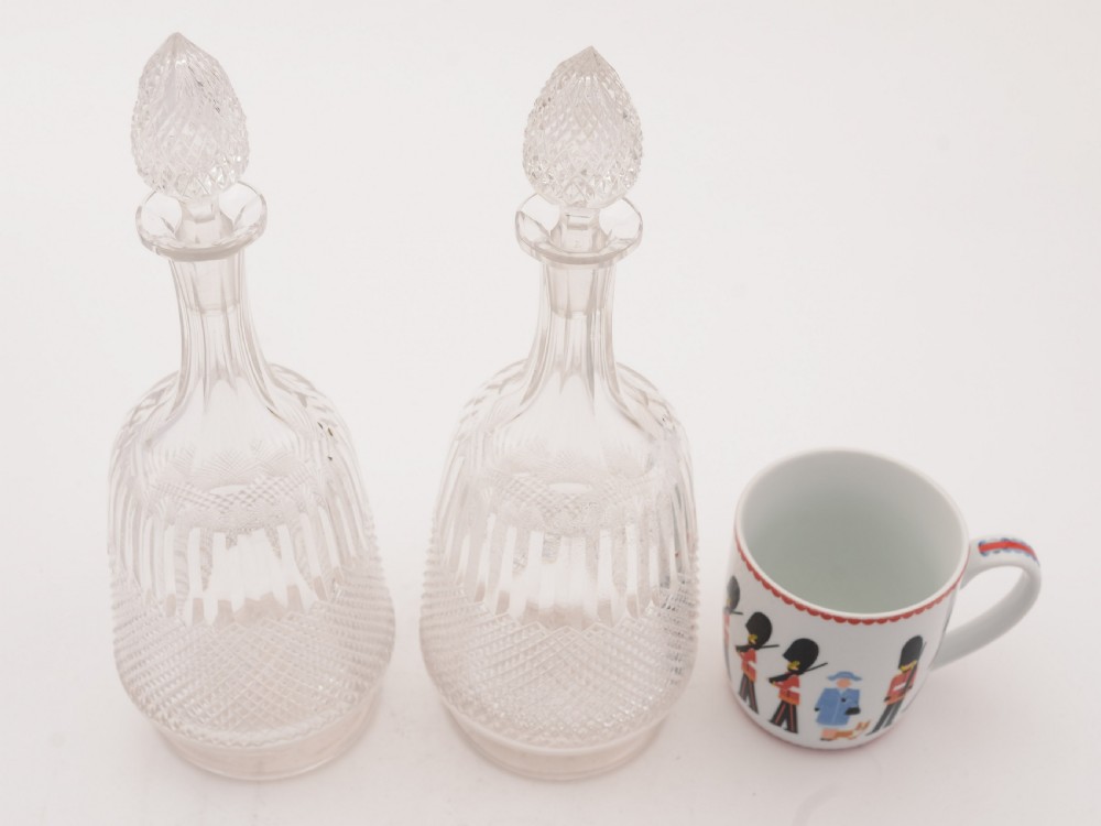 Pair of Edwardian Cut Glass Decanters, Circa 1905 View IV
