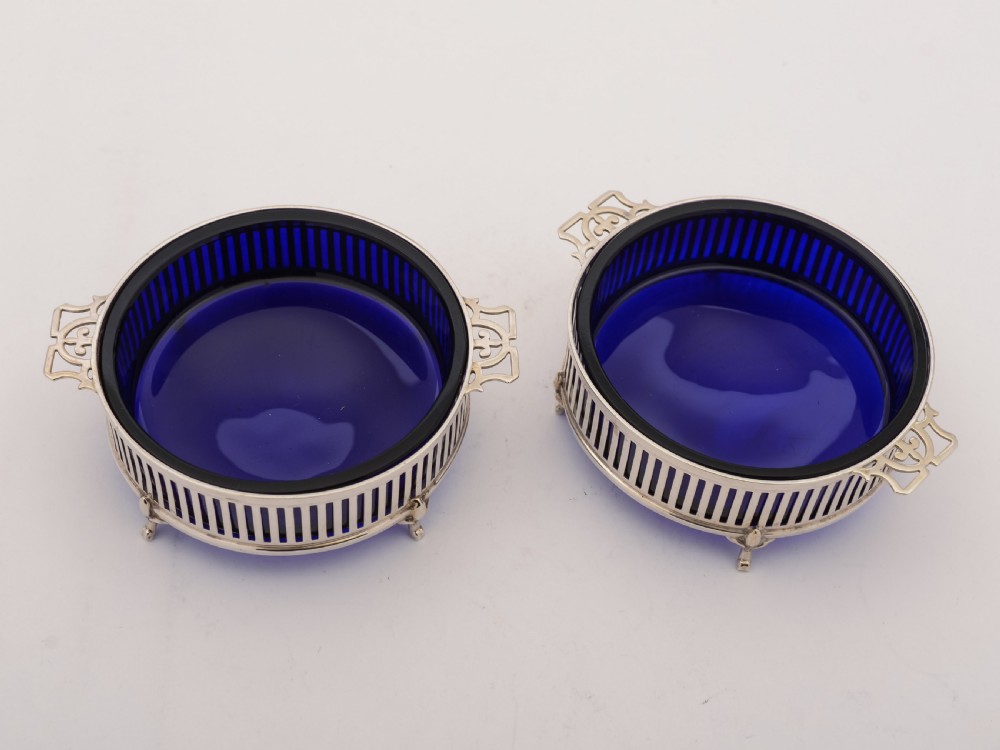 Pair of Silver Edwardian Butter Dishes, Birmingham 1910