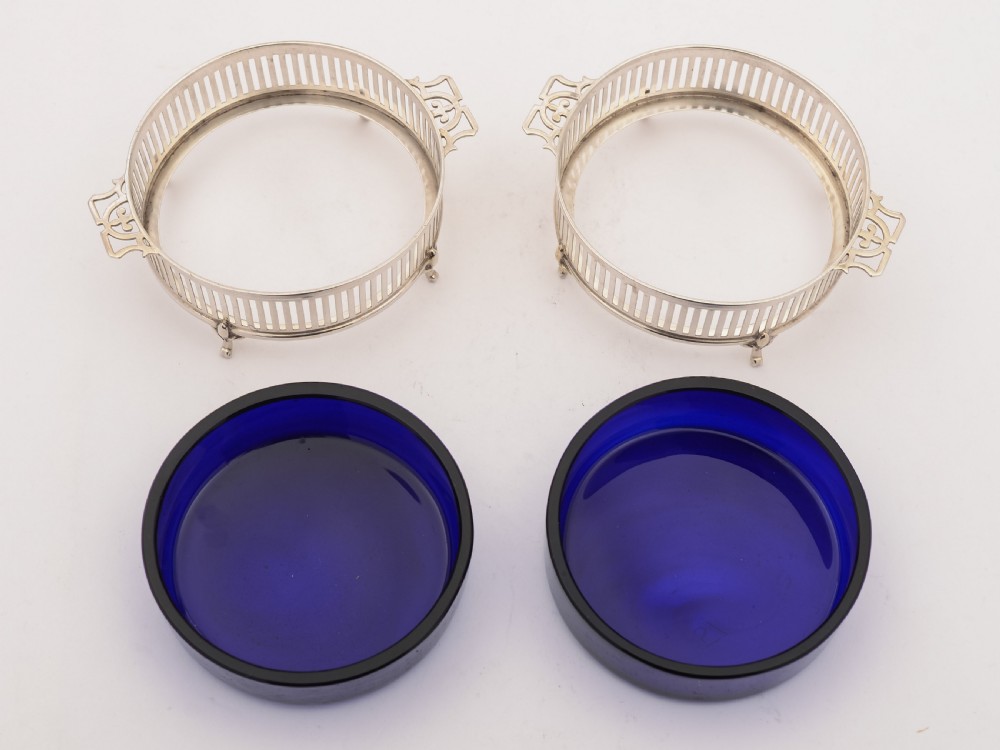 Pair of Silver Edwardian Butter Dishes, Birmingham 1910 View II