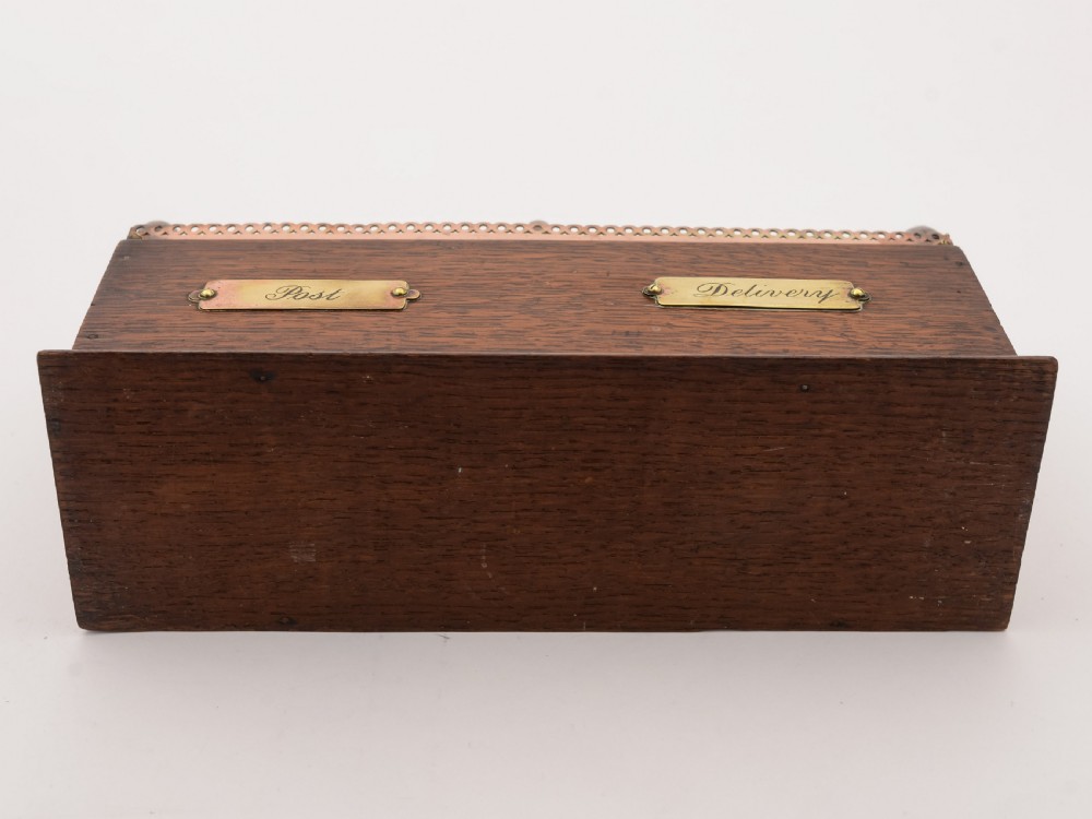 Victorian Oak and Brass Post Box, Circa 1890 View III