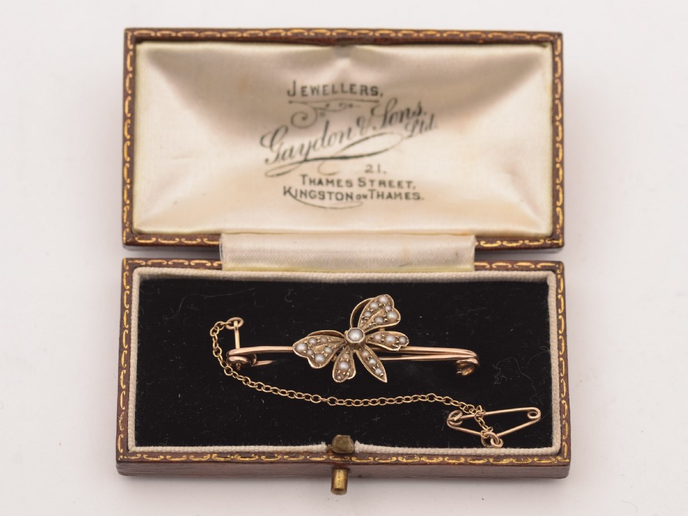 Edwardian Cased 9kt Gold Butterfly Brooch, Circa 1905