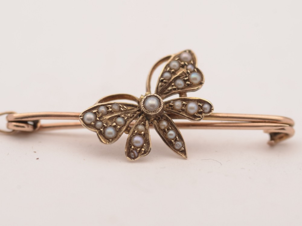 Edwardian Cased 9kt Gold Butterfly Brooch, Circa 1905 View II