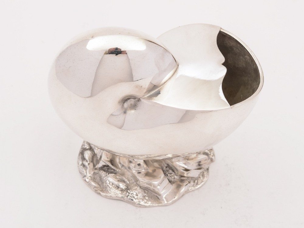 Victorian Nautilus Shell Spoon Warmer, Circa 1880 View IV